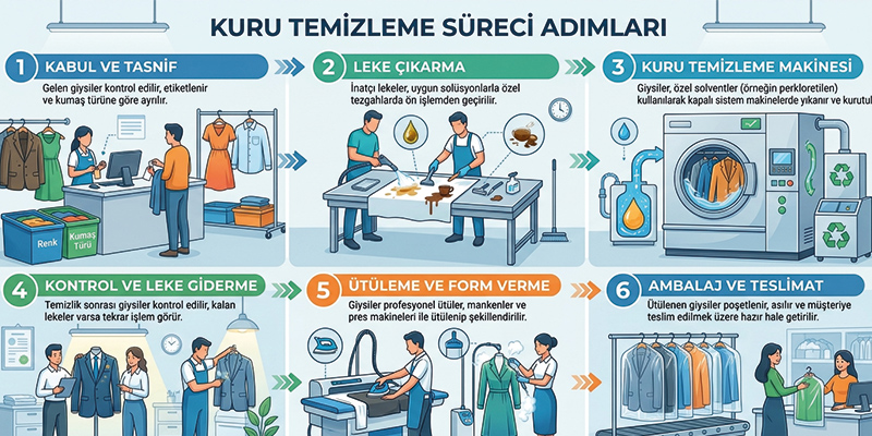 adım adım kuru temizleme hizmeti